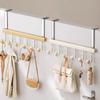 6 Hooks Over The Door Hooks Punch Free Folding Hanging Storage Rack Space Saving Large Capacity Clothes Coat Hooks