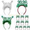 49MD 2026 New Year Hairband Photo Props Fun Hair Hoop Crowns for New Year Party