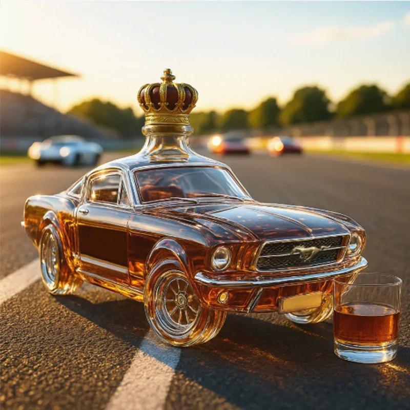 Handmade V8 V-Twin Engine Whiskey Decanter Motorcycle Theme Unique Bar Glasses for Whiskey Lovers Wine Bottle