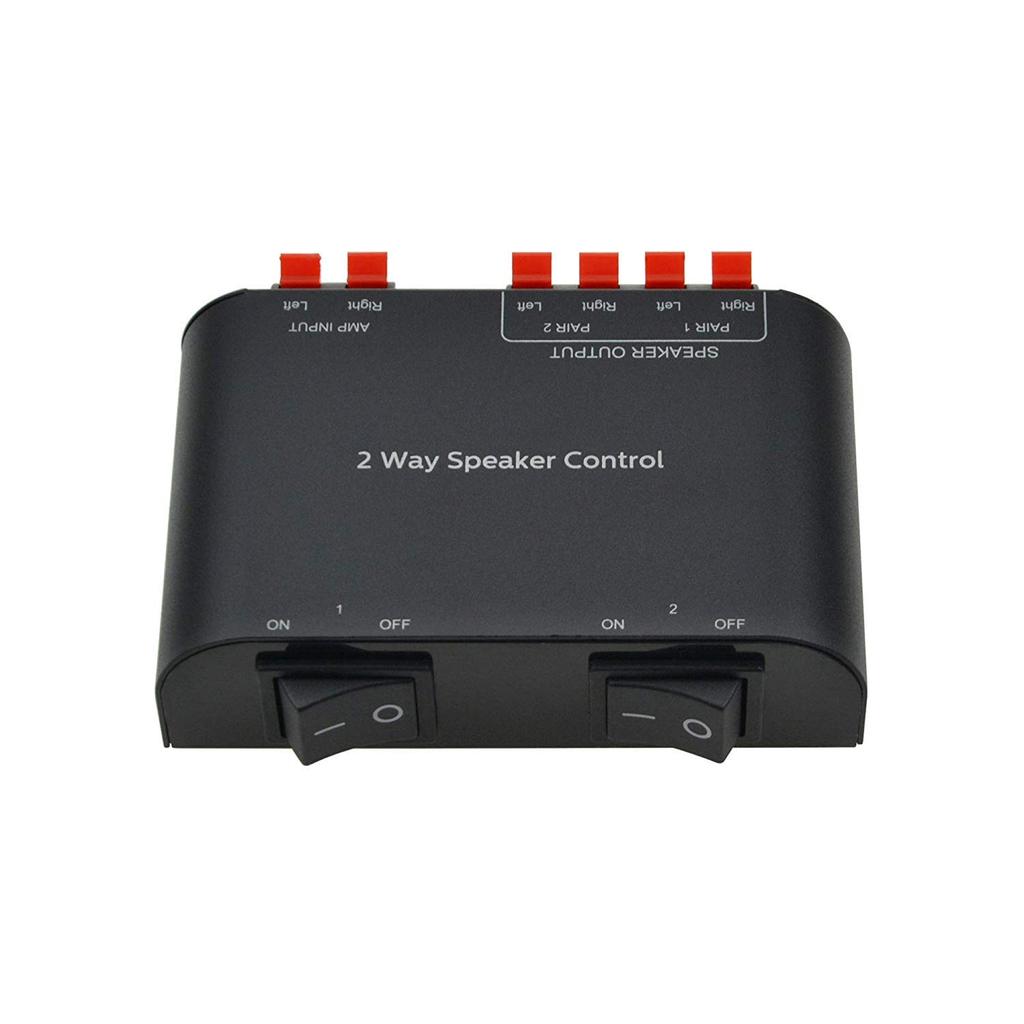 ADWITS 2 Channel Speaker Switcher Selector Speaker Selector with Terminal 1 Input 2 150W RMS DC Current Per Channel Box, Clap, Output,