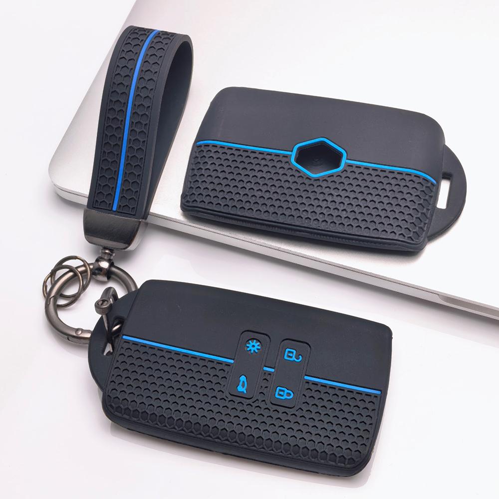 Key Case Cover for Renault Koleos Kadjar Megane Talisman Espace Captur Clio Scenic with Keychain Anti-Scratch Surface Shockproof Structure