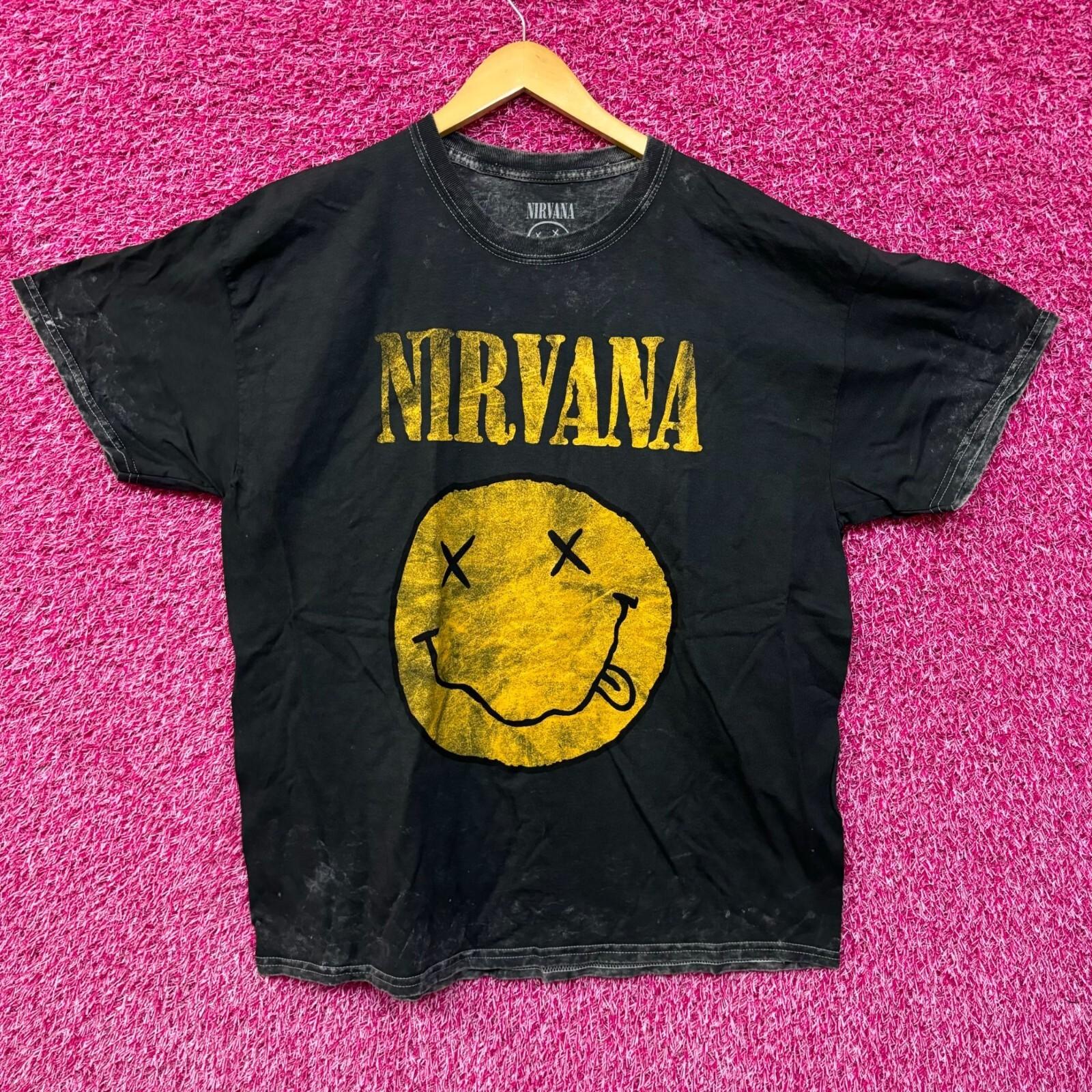 Nirvana Nevermind Глаз Смерти Улыбающееся Лицо Гранж Кислотная Стирка Футболка XL XXL