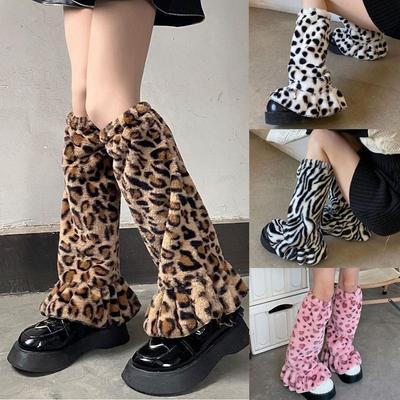Plush Leg Warmers Winter Warm Y2K Foot Cover Kawaii Leg Cover  Lolita
