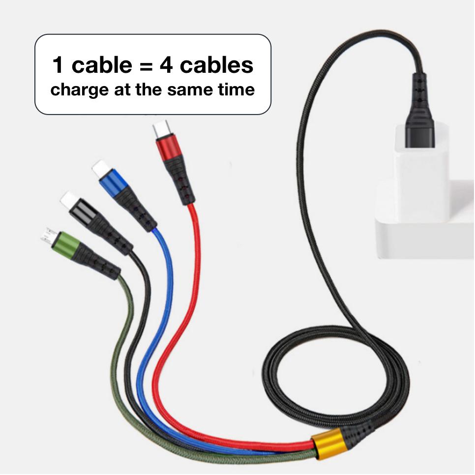 GIMIRO 4 in 1 USB Cable [120cm]Fast Charging Type C USB C Cables for Android Phones Compatible with Huawei Samsung Xiaomi Google i,Phone