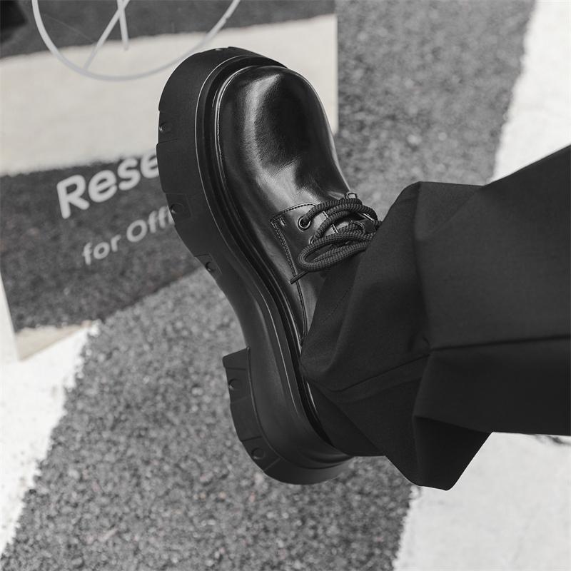 Fashion New Men's Thick-Soled Lace- Up Dress Shoe For Autumn And Winter Comfortable And Anti -Slip Oxford Shoe And Durable Walking Shoes