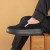 Slipper Herren Ein-Pedal Herbst Schwarz Flip Casual Lederschuhe Dicke Bodenplatte Schuhe Japanische Freizeitschuhe Leichte Schuhe