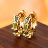 Exaggerated Ladder Square Circle Personality Versatile Trendy Ear Buckle Design Sense Trendy Personality Jewelry and Accessories