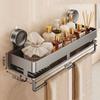 Modern Minimalist Suction Cup Bathroom Shelf With Hooks For Home Organization