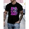 K Pop Birthday Girl Dad Graphic Print Black T-Shirt Casual Crew Neck Tee for Men