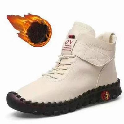 2025 New Fur Thick Boots Women's Short Leather Boots Ladies Furry Orthopedic Shoes Woman Winter Waterproof Snow Boot Botas Mujer
