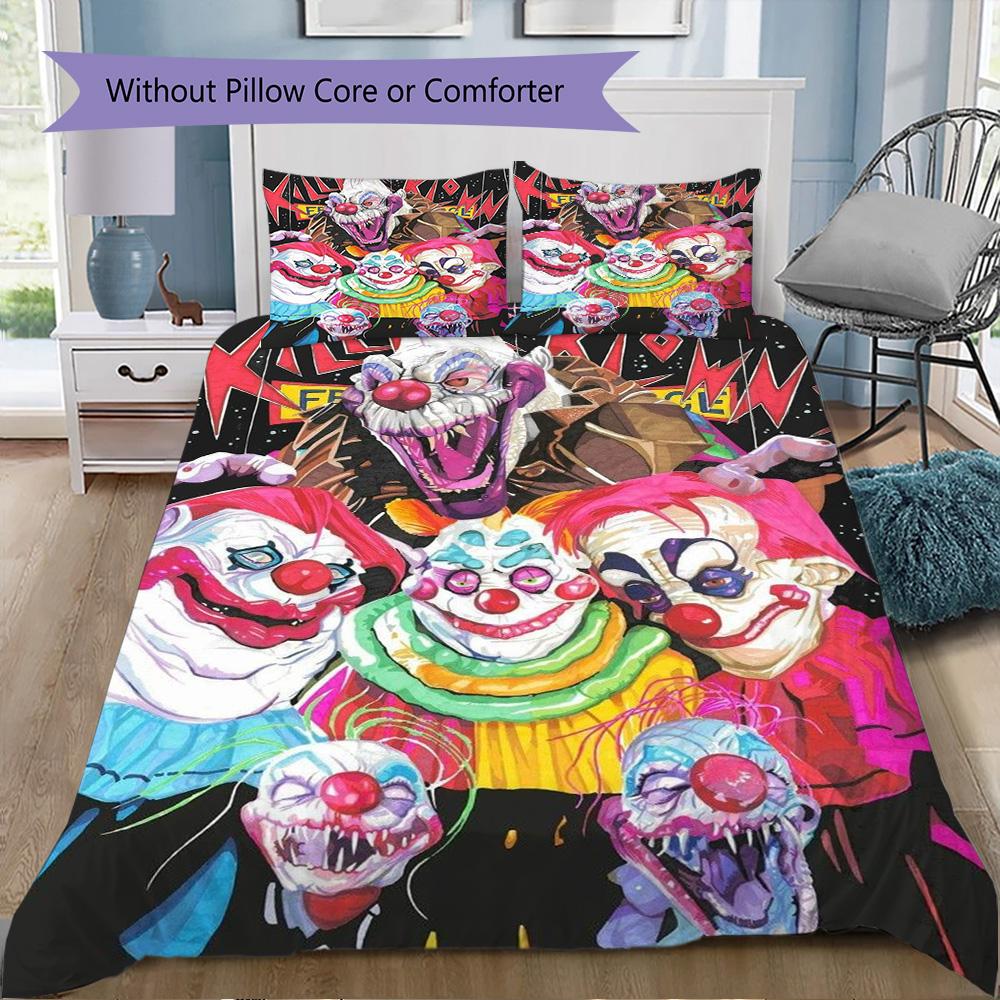 Killer Klowns from Outer Space Pattern Bedding,Quilt Set Quilt Cover Pillowcase Home Birthday Gift (1*duvet cover+2*pillowcase,without core)SSJT091753