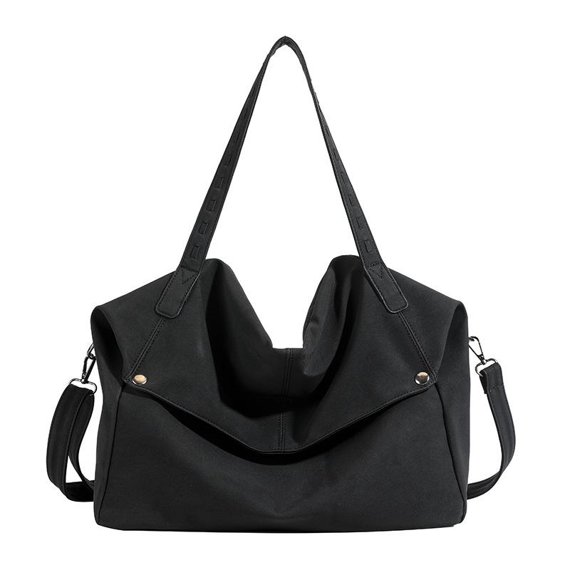 

Commuter to work Large capacity tote bag 2025 spring new fashion casual shoulder bag retro matte armpit bag чорний