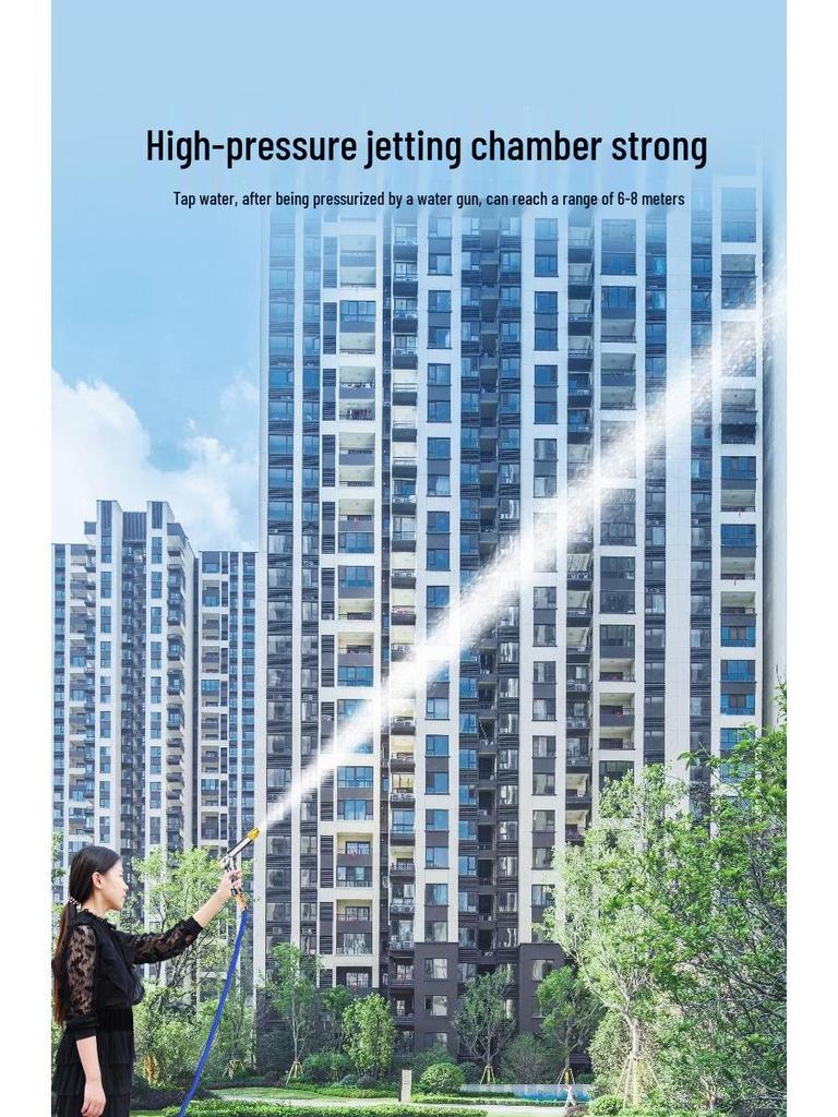 High-Pressure Car Wash Water Gun with Telescopic Hose and Powerful Nozzle for Home Use