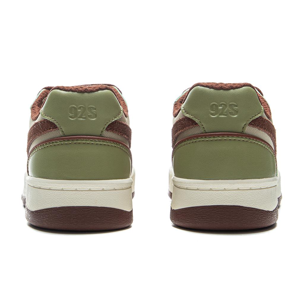 LiNing Comfortable Versatile Zhenrong 92S Non-Slip Shock Absorbing Low-Top Skate Shoes Men Sneakers Green Brown AEPU037-1