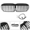 Double Slat Gloss Black Front Grill Grille Fit BMW 7 Series G11 G12 2019-2022