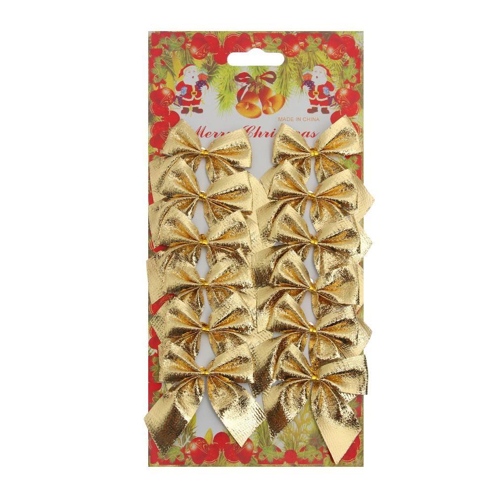 12pcs New Party Decoration Home Decor Christmas Tree Hanging Wedding Supplies Xmas Ornament Bowknot