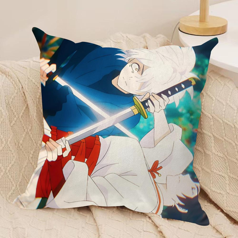 Hell's Paradise J-Jigokuraku Cushion Cover Soft Plush Fabric Double-Sided Printed Sofa Cushion Cover for All Seasons Home Decor