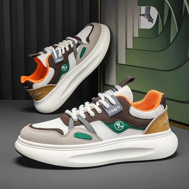 Mode Herren Casual Outdoor Sneaker Herbst Neu Atmungsaktiv Walking Laufschuhe für Herren Tennis Mode Rutschfeste Dicke Sohle Sportschuhe