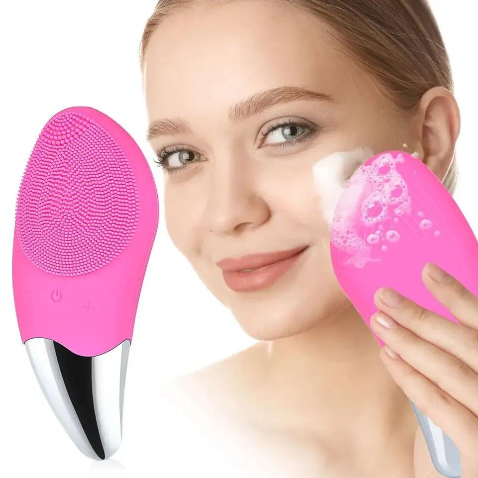 

Waterproof Facial Cleansing Brush for Men & Women Rechargeable Exfoliating Electric Face Scrubber Cleanser Brush CHINA зелений