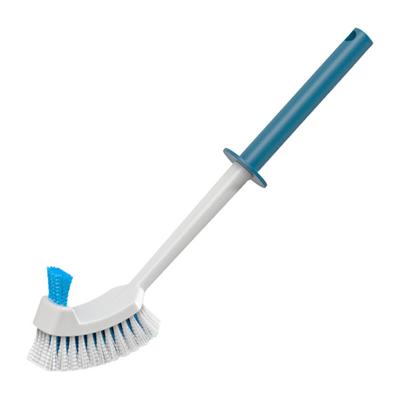 Scopino per WC Manico lungo Setole bifacciali Foro per appendere alla parete Moderno multifunzionale per la rimozione dello sporco Detergente per WC Scrubber Forniture per il bagno