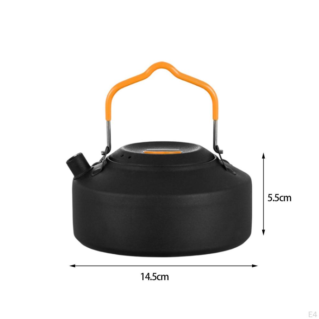 1L Camping Kettle Camp Tea Pot Teakettle Stain Resistant Cook Water Boiler Stainless Steel