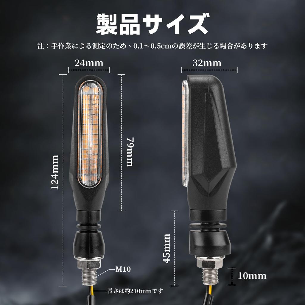 RACEAST Motorcycle Turn Flowing Turn IP67 36 M10 Sequential Universal Fit for Front and Rear Motocross and ATVs of Signals, Signals, LED, E-Mark