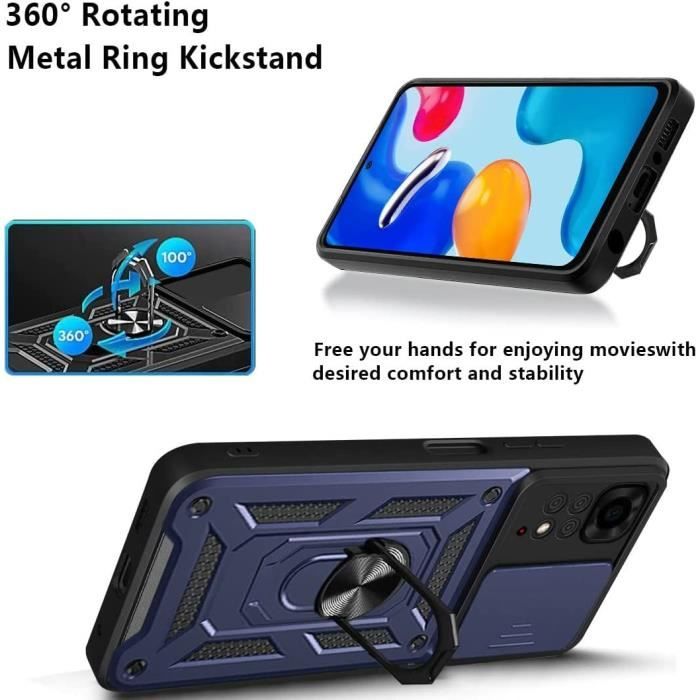 Protective Case - E.F.CONNECTION - Redmi Note 11 Pro - Shockproof - Camera Cover - Navy Blue