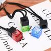 Square Wooden Lid Car Diffuser Bottle for Essential Oils - Empty Glass Perfume Refill Pendant.