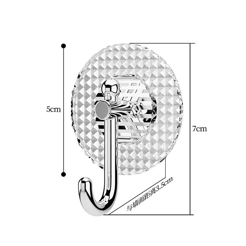 4Pcs Acrylic Door Hook Adhesive Wall Hooks Transparent Anti-skid Traceless Heavy Duty Stick On Hook Bathroom Kitchen Wall Sticke