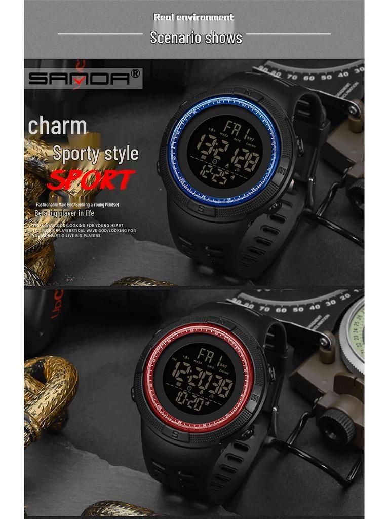 Sanda Ceas Sport Multifuncțional Luminos Impermeabil pentru Bărbați