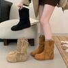 Vintage Inner Pile Boots Autumn and Winter New Western Short Boots Lazy Round Head Sleeve Martin Boots