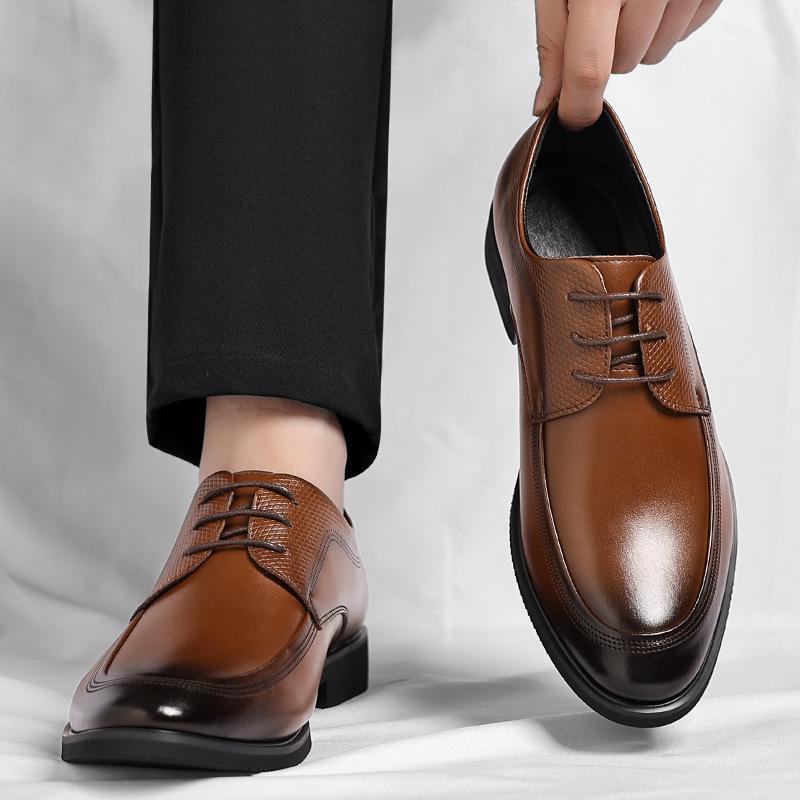 Fashion Big Size Solid Color Dress Shoes for Men 2025 Autumn New Designer Leather Shoes Male Formal Commuting Fashion Casual Shoes Man
