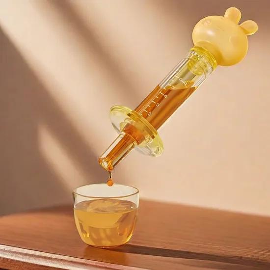 Baby Nipple Liquid Dispenser For Children Aged 1-3 Years Old, Squeeze Type Soft Silicone Bottle For Drinking Water And Medication