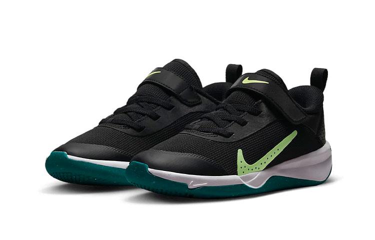 Nike Omni Multi Court Multi Court Slip Resistant Abrasion Resistant Low top Kids Lifestyle Shoes Black Green Kids' DM9026-003