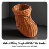 Boot Storage Basket with Woven Tie Detail Small for Christmas Gifts
