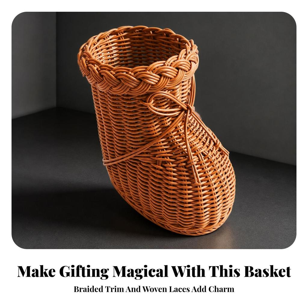 Boot Storage Basket with Woven Tie Detail Small for Christmas Gifts