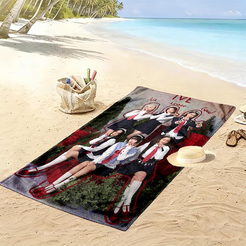 IVE poster Print Beach Towel, Large Soft Quick Dry Towel for Beach Camping Swimming