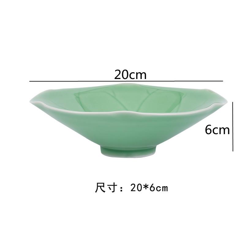 Keramický jídelní talíř s lotosovým listem Talíř na západní jídlo Polévkové talíře Mísa na ovocný salát Mísa na nudle Dezertní misky Servírovací talíře Nádobí