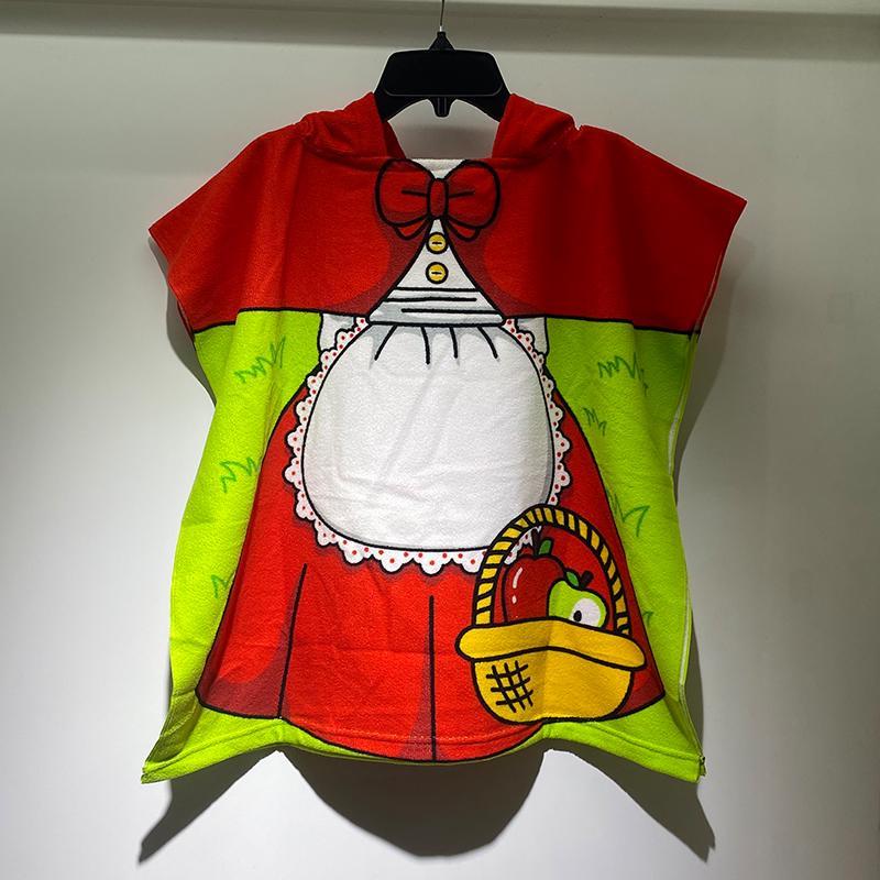 Kids' Cartoon Hooded Bath Towel & Beach Cape - Large Absorbent Bathrobe Cloak