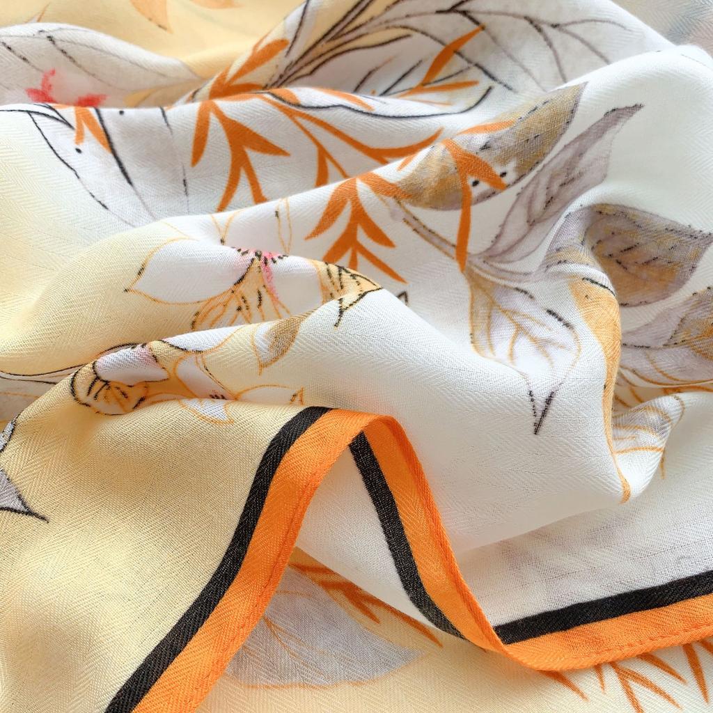 New velvet wool feel large square scarf women's light luxury temperament decorative shawl printed warm scarf