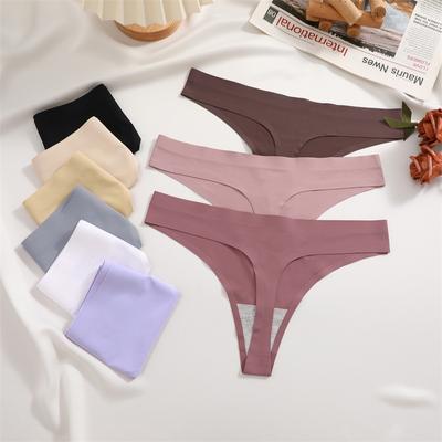 1Pcs Women   Low-Waist Thong Seamless G-String Bikini Panties Soft and Comfortable