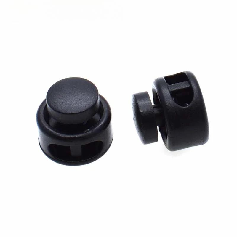 10 Pcs/Pack Cord Lock Toggle Clip Stopper Plastic Black For Bags/Garments Size:15mm*14mm
