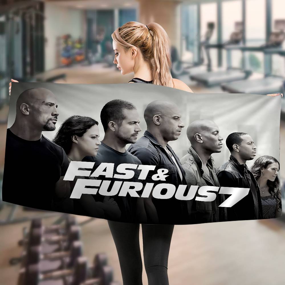 F-Fast And Furious Classic Vintage Microfiber Printed Beach Mountain Climbing Yoga Beach Swimming Running Absorbent Soft Towel