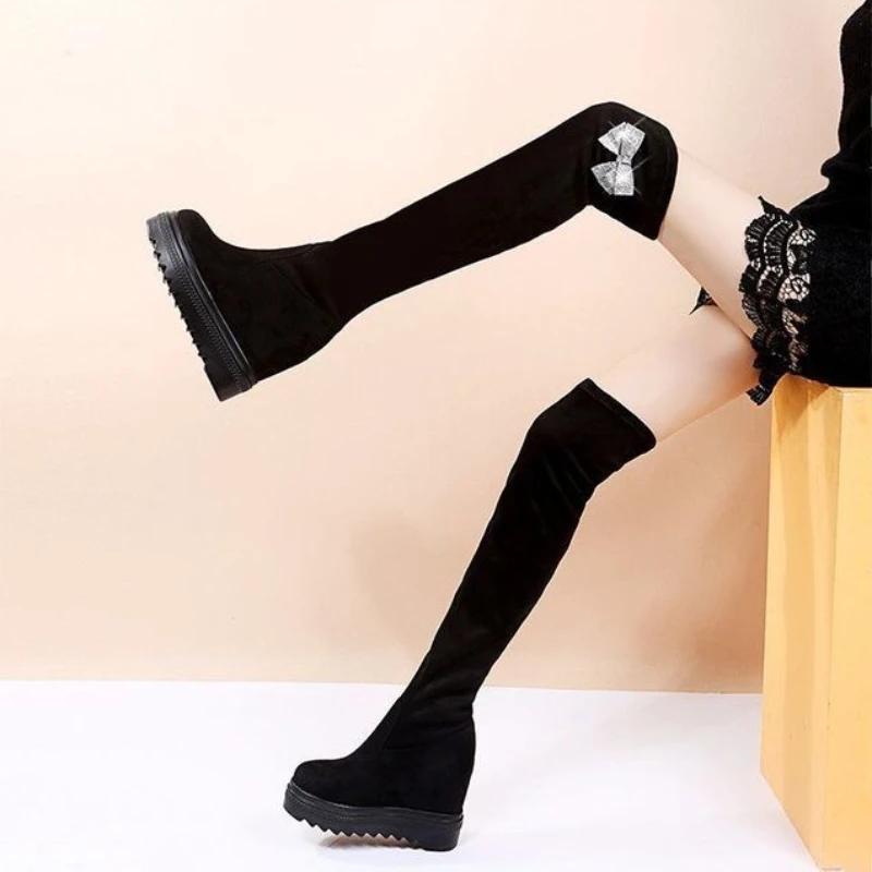 Fashion Women's Long Boots Platform Ladies Knee High Shaft Shoes Thigh Autumn Above Over The Trend 2024 On Offer Hot Footwear Boot Work