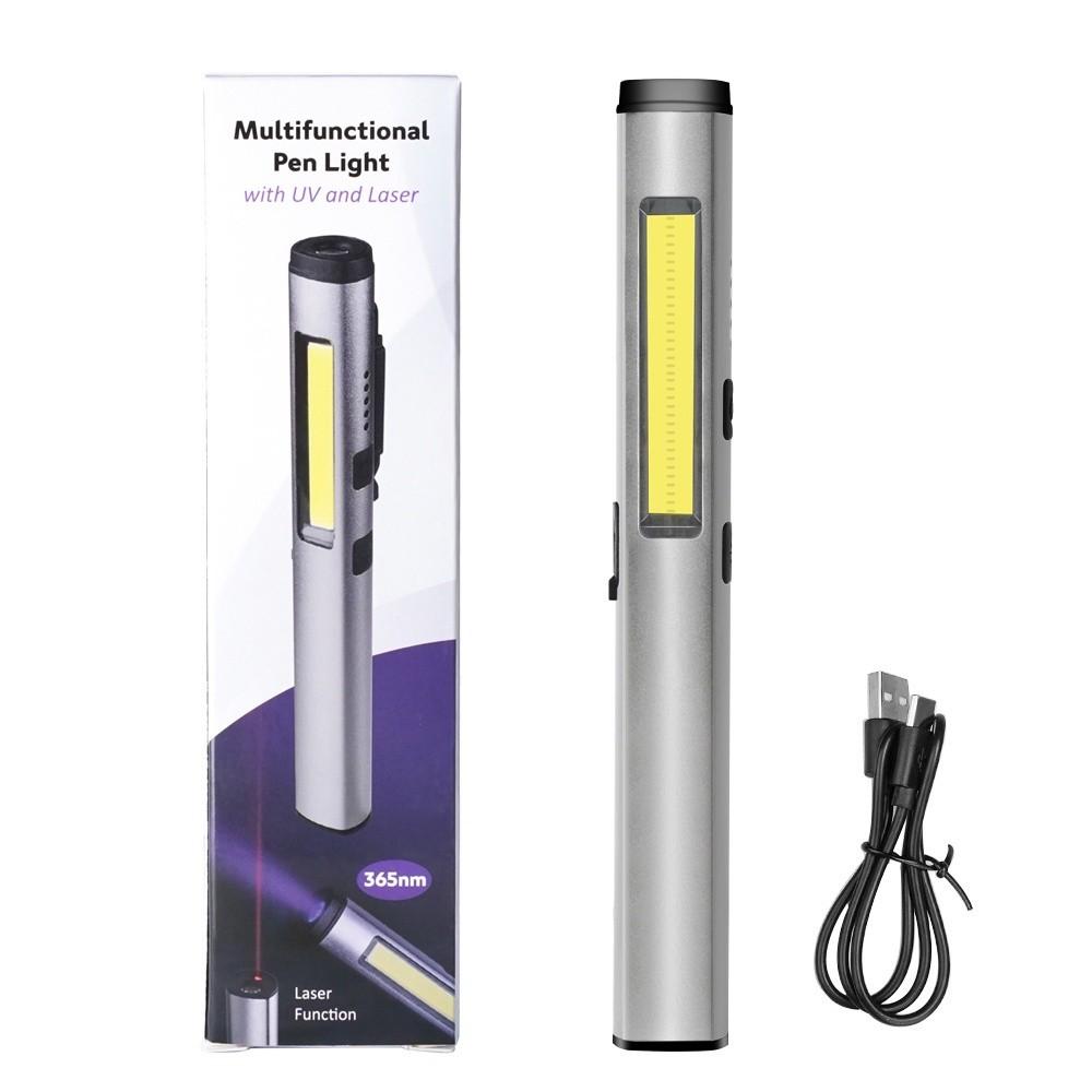 4 In 1 Rechargeable Pen Torchlight Outdoor Portable Handheld Ultra Bright Work Light Multifunctional LED Flashlight
