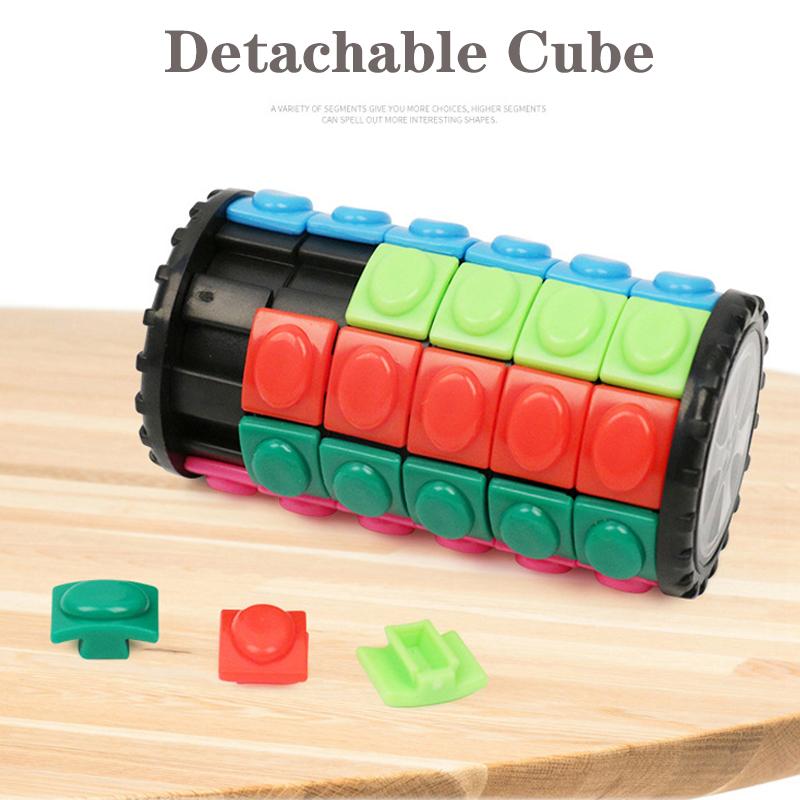 3D Corn Cube Tower 7 Layers Cylinder Stress Relief Decompression Toy Wheel Rotating Develop Intelligence DIY Cylindrical Puzzle