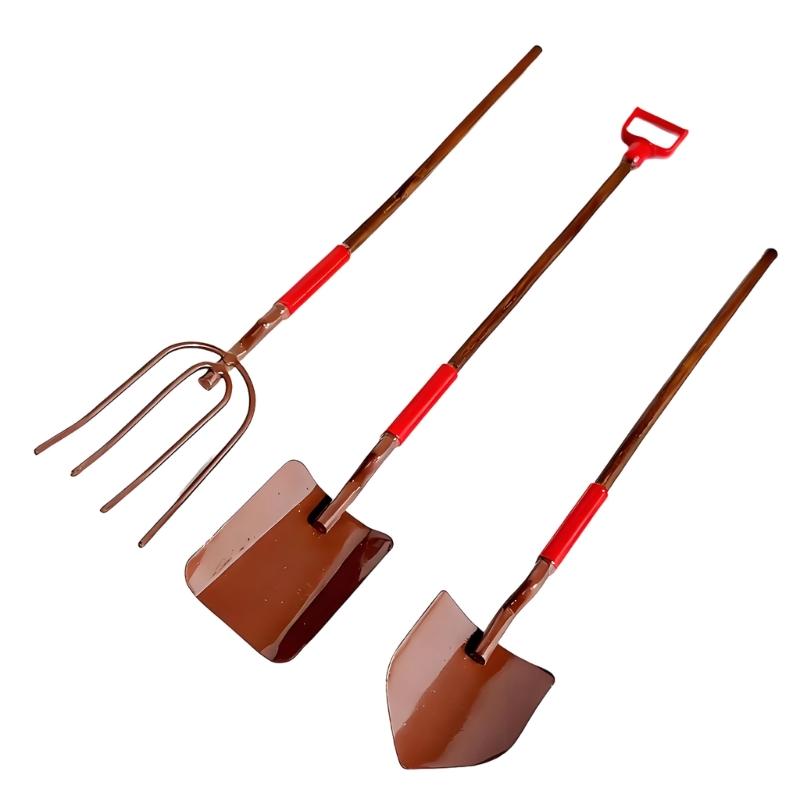 

3Pcs Miniature Gardening Tools Model Figurine For Doll House Scene Decors And Kids Pretend Play Game Accessories 1