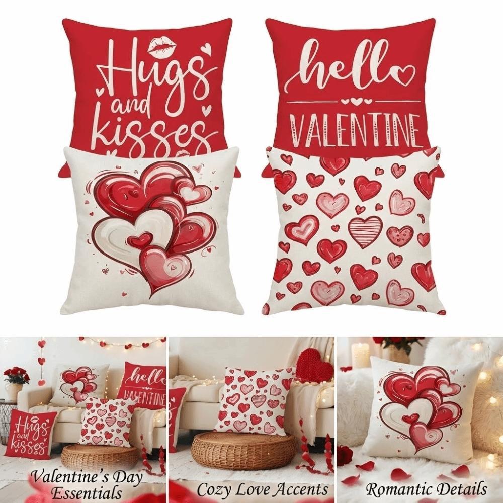 Red Valentine's Day Cushion Cover 45*45cm Throw Pillow Cover Decorative Pillowcase  Home Decor