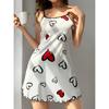 Summer sling nightgown Sexy sleeveless slim funny cartoon print Women Trim Underwear Camisole Nightdress mini sleepwear homewear