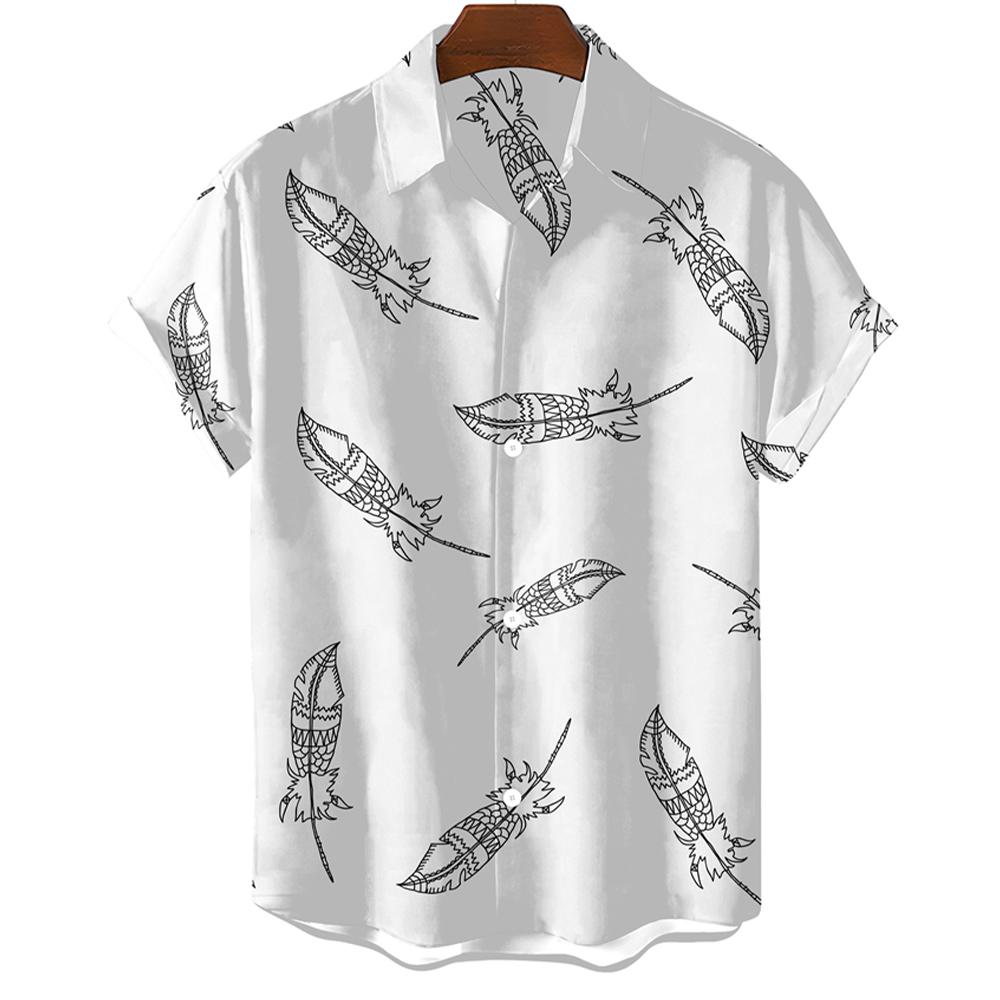 Mode Original Herrenhemd Hawaii Lässig Herren Slim Fit Kurzarm Oberteile Übergröße Einfach Federdruck Camisa MasculinaA